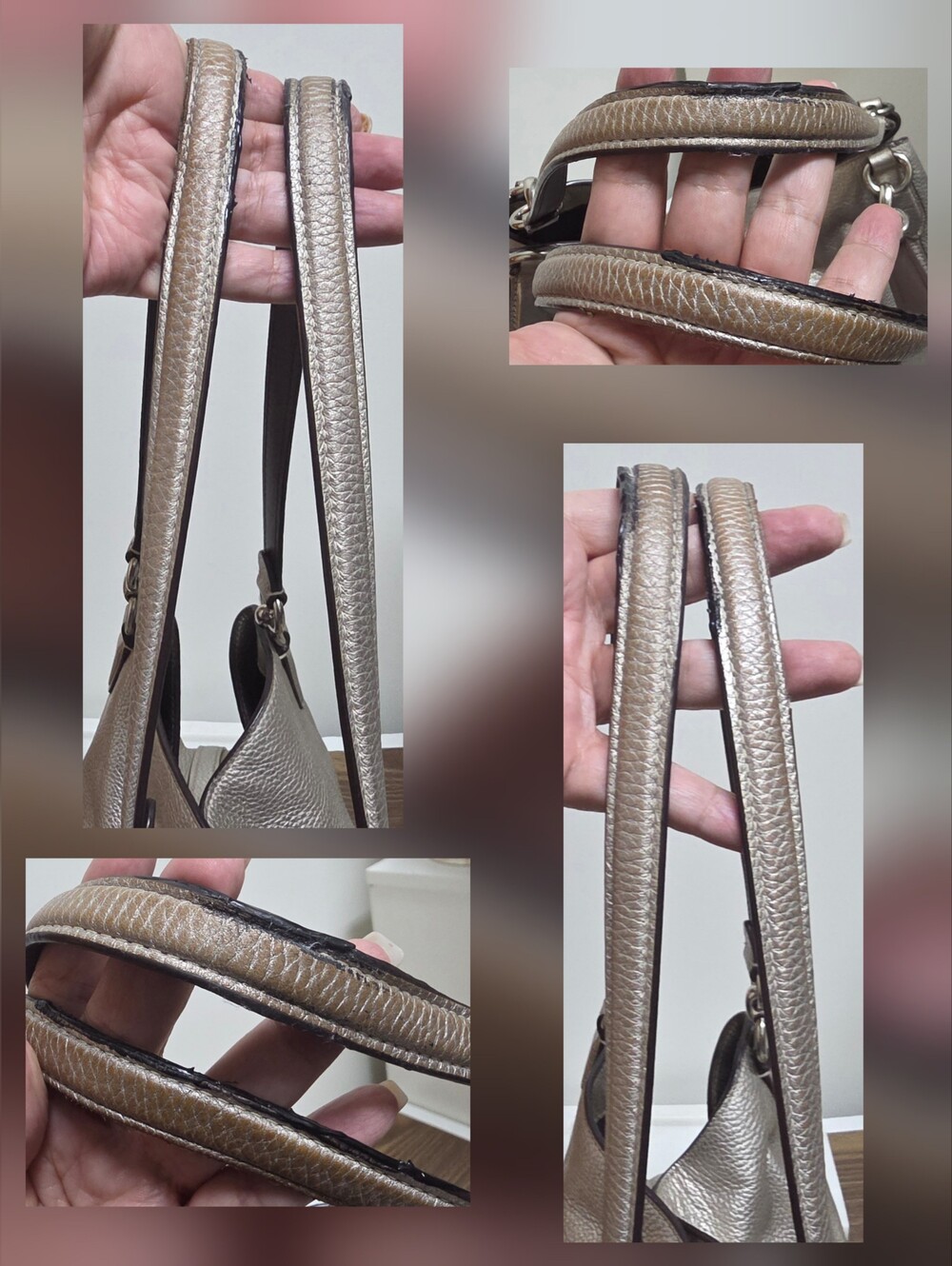 Coach F80271 Hallie Metallic Leather Shoulder Bag - Picture 11 of 15